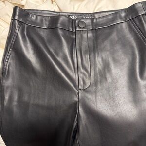 Zara Black Faux Leather Pants